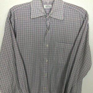 BARNEYS NEW YORK Button Front Shirt - Check Old Money Luxe